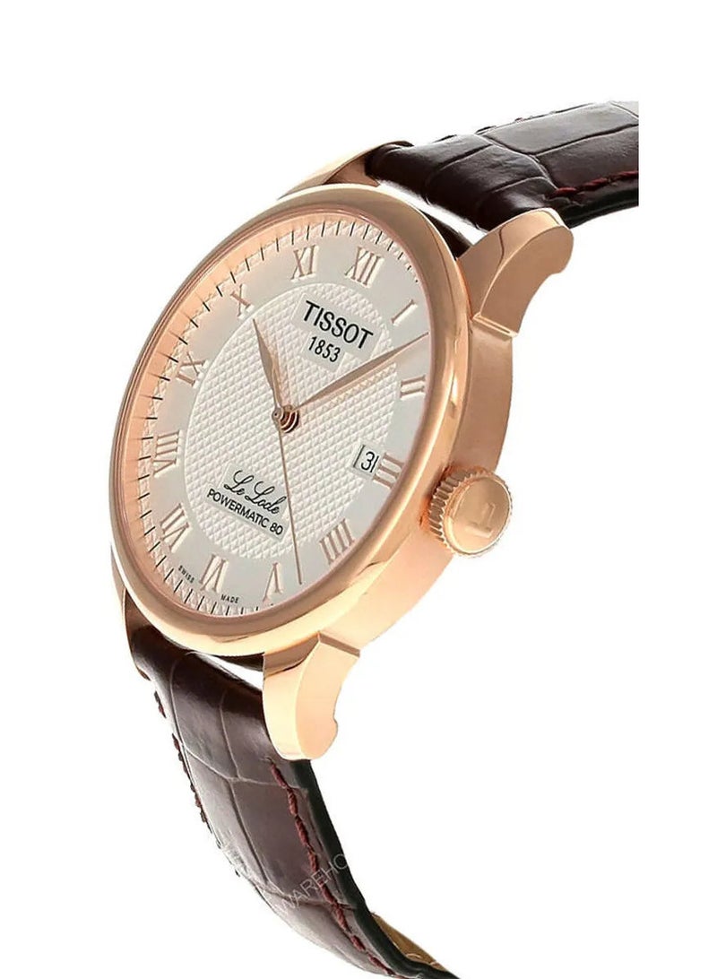 TISSOT Le Locle Powermatic 80 Rose Gold Brown Strap T006.407.36.033.00 - Image 2
